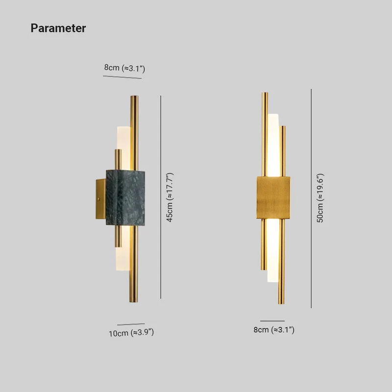 Moderne Wandlamp Metaal Marmer LED Warm Wit Licht Slaapkamer Woonkamer Gang Elegant Interieur Verlichting | Sansoti