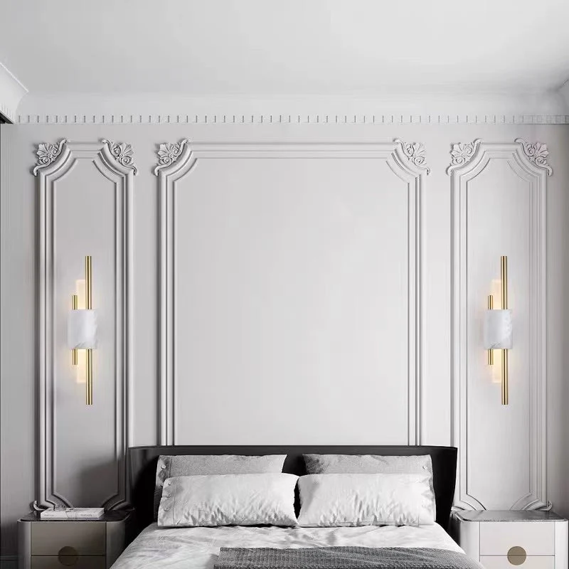 Moderne Wandlamp Metaal Marmer LED Warm Wit Licht Slaapkamer Woonkamer Gang Elegant Interieur Verlichting | Sansoti