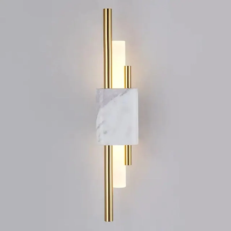 Moderne Wandlamp Metaal Marmer LED Warm Wit Licht Slaapkamer Woonkamer Gang Elegant Interieur Verlichting | Sansoti