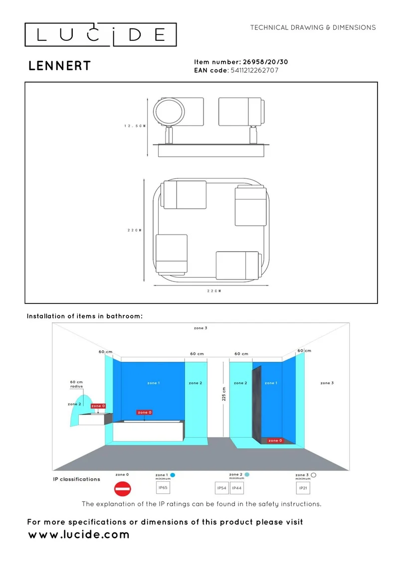 LED-Bad-Deckenspot Lennert 4-flammig dimmbar