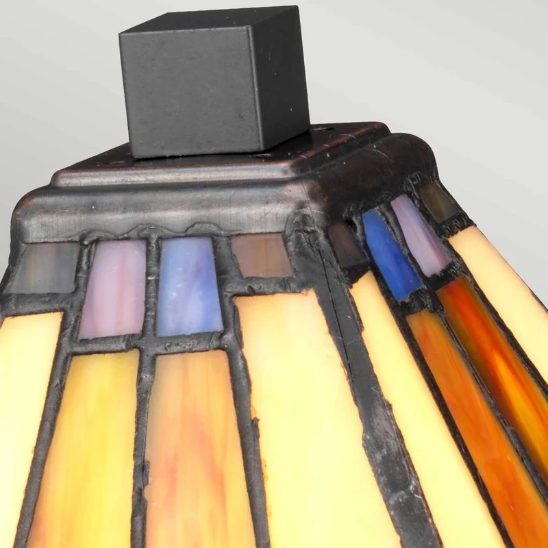 Tischleuchte Holmes 1-flammig Tiffany-Glasschirm Bronze