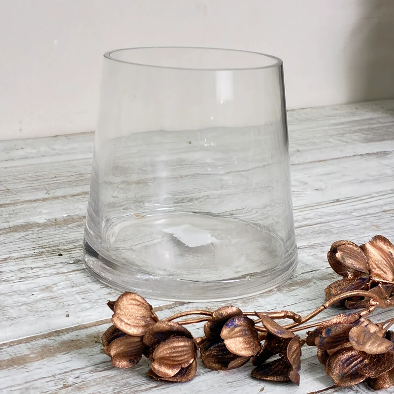 Teelichthalter Windlicht Blumentopf Übertopf Glas Becherform Klarglas Gebraucht