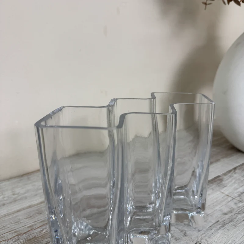 Mehrfach-Vase Röhrenvase Dreifach-Vase Tischdeko Klarglas Vase Gebraucht