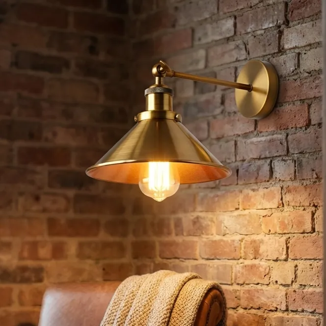 All Seasons Life Verstellbare Industrie-Wandleuchte | Retro Kegelform, E27~3732