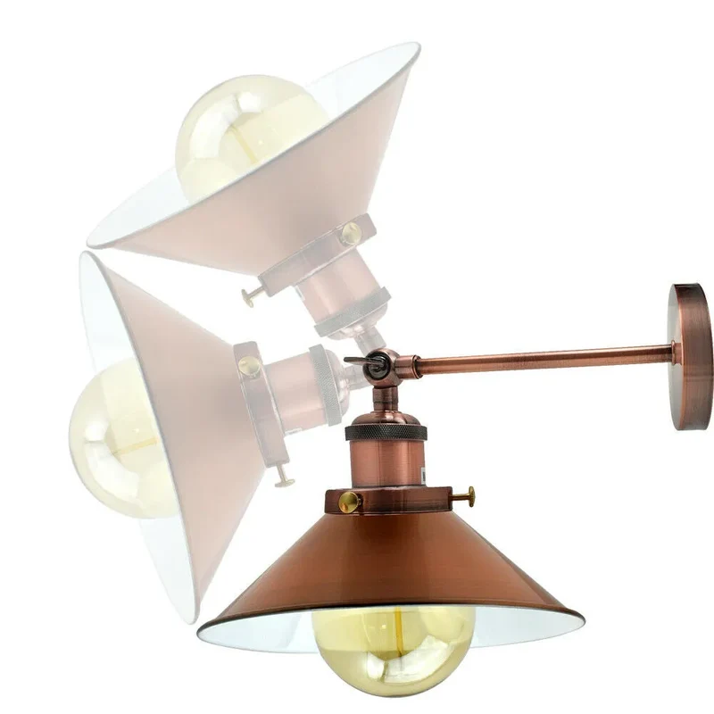All Seasons Life Verstellbare Industrie-Wandleuchte | Retro Kegelform, E27~3732