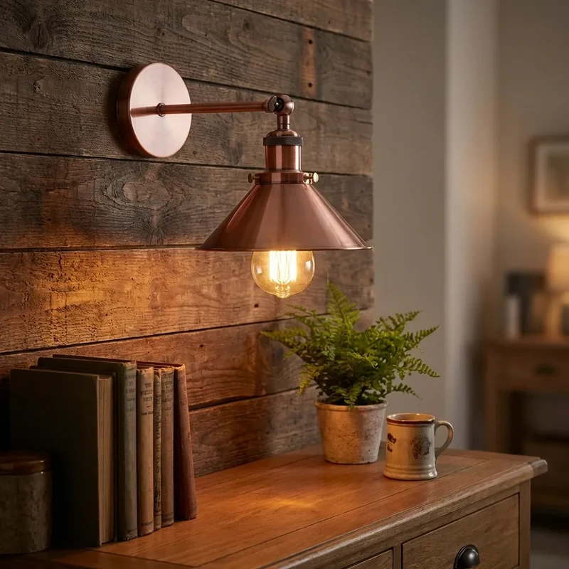 All Seasons Life Verstellbare Industrie-Wandleuchte | Retro Kegelform, E27~3732