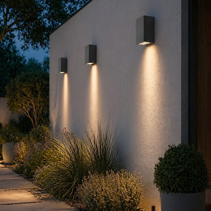 Waterdichte LED Wandlamp voor Buiten Gebruik Aluminium Glas Zwart 3000K Warm Licht Tuin & Binnenplaats | Sansoti