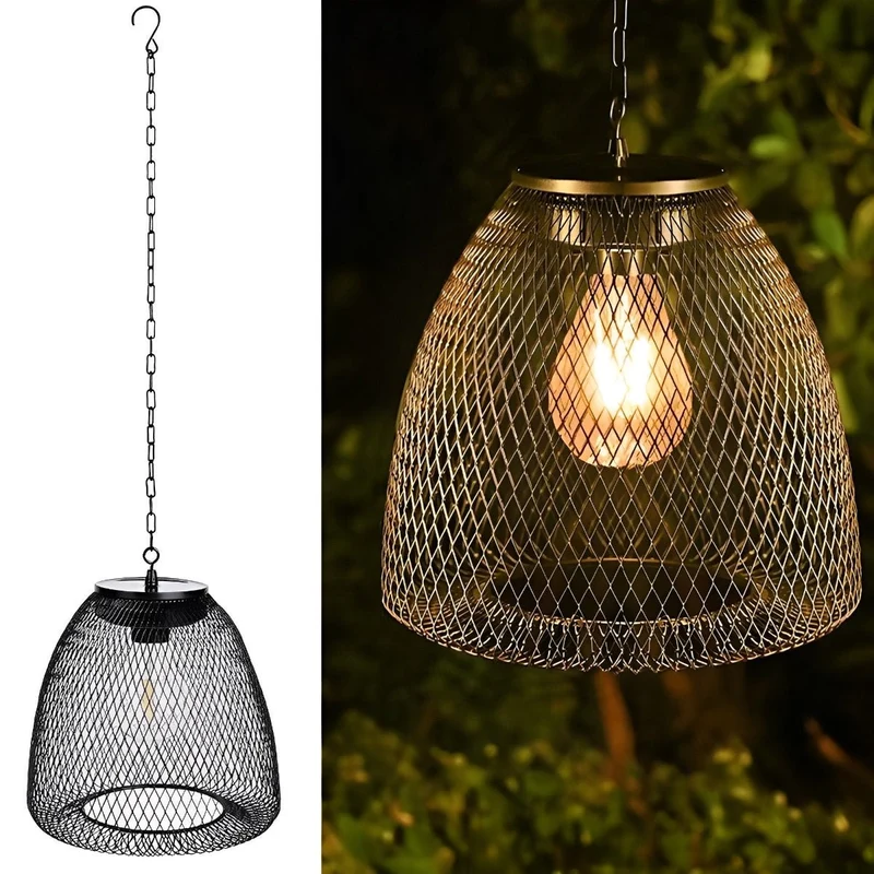 Hangende Buitenlantaarn Solar Klokvorm Waterdicht IP44 LED Tuinverlichting voor Terras Veranda en Tuin | Sansoti