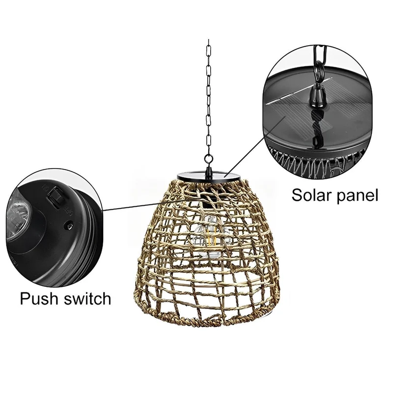 Hangende Buitenlantaarn Solar Klokvorm Waterdicht IP44 LED Tuinverlichting voor Terras Veranda en Tuin | Sansoti