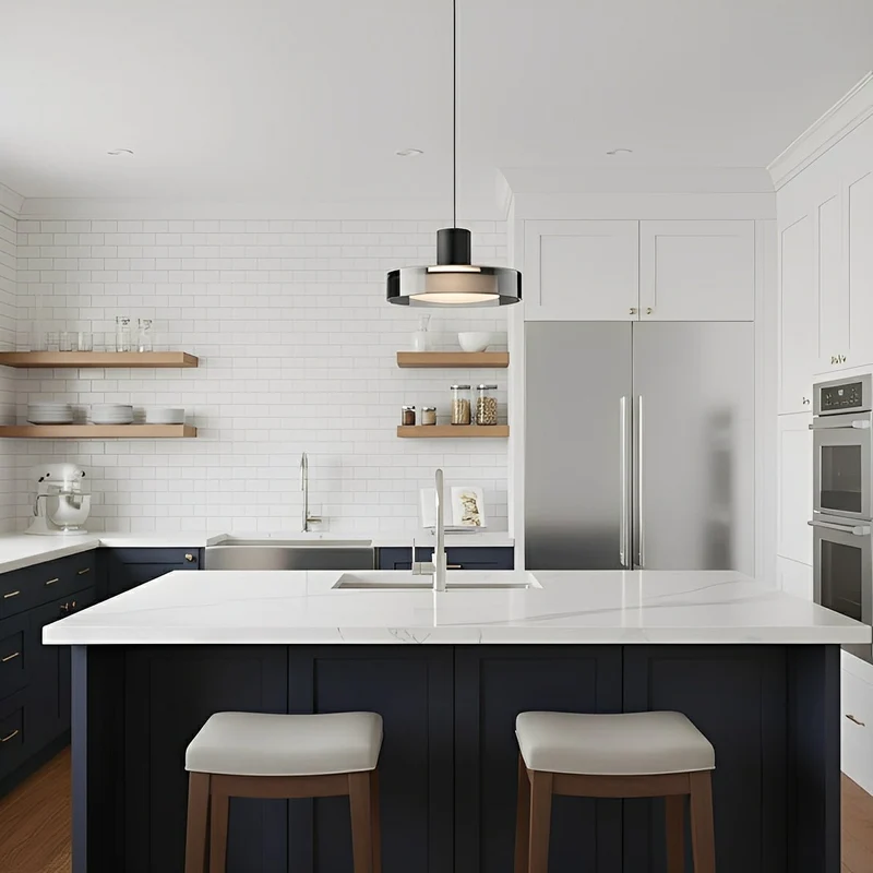 Glazen Hanglamp Minimalistisch Design Verstelbare Hoogte Aluminium LED Verlichting voor Eetkamer Woonkamer | Sansoti
