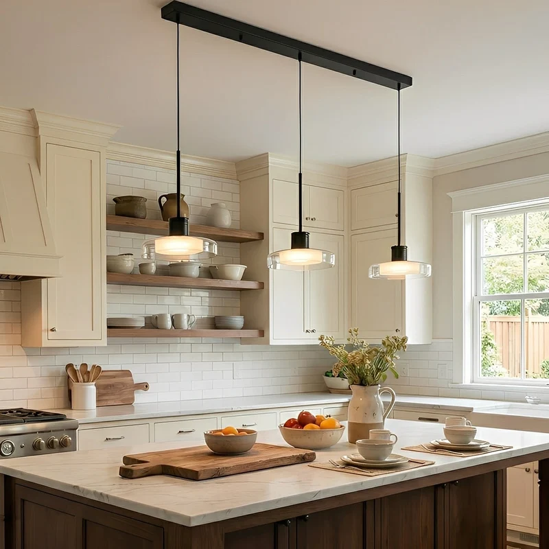 Glazen Hanglamp Minimalistisch Design Verstelbare Hoogte Aluminium LED Verlichting voor Eetkamer Woonkamer | Sansoti