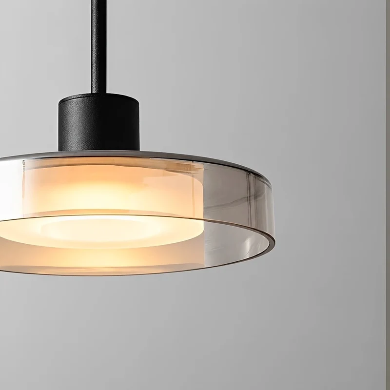 Glazen Hanglamp Minimalistisch Design Verstelbare Hoogte Aluminium LED Verlichting voor Eetkamer Woonkamer | Sansoti