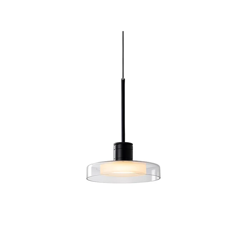 Glazen Hanglamp Minimalistisch Design Verstelbare Hoogte Aluminium LED Verlichting voor Eetkamer Woonkamer | Sansoti