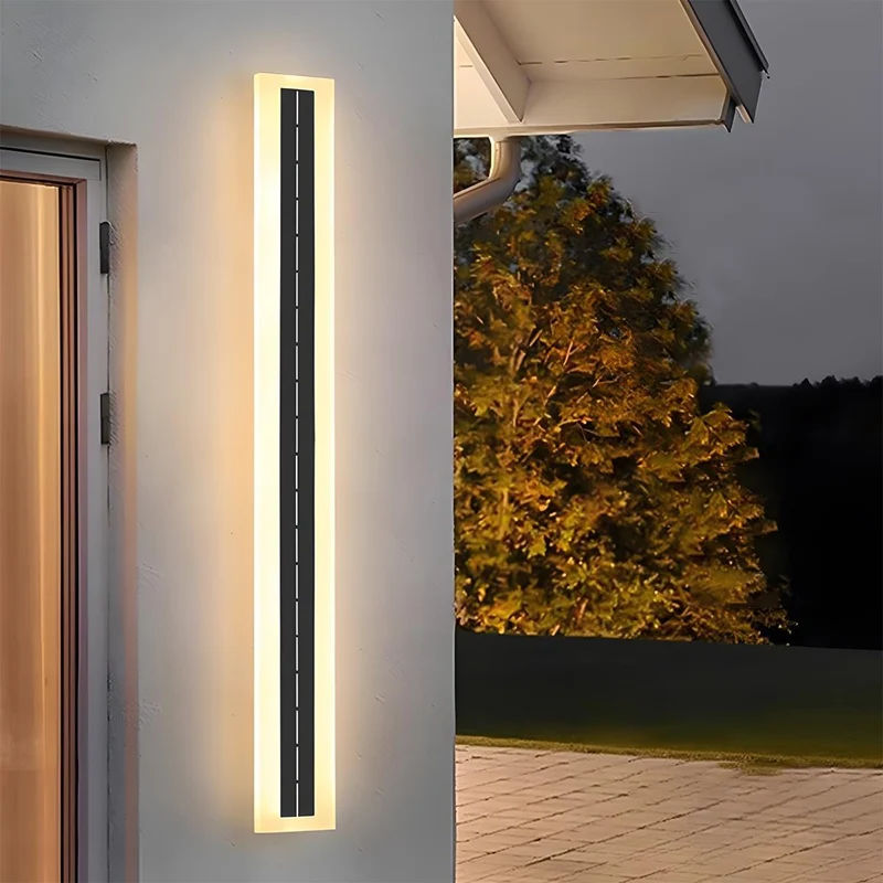 Zonne-energie Wandlamp Buitenverlichting LED Strip Aluminium Waterdicht IP65 voor Tuin Terras Gevel Oprit | Sansoti