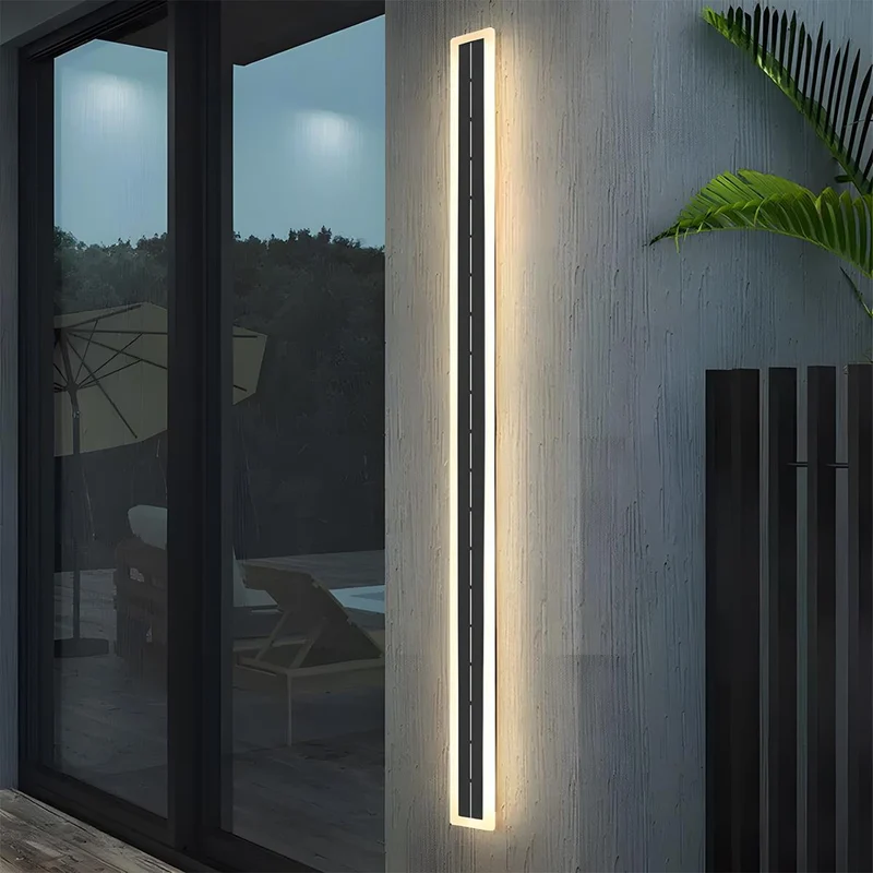 Zonne-energie Wandlamp Buitenverlichting LED Strip Aluminium Waterdicht IP65 voor Tuin Terras Gevel Oprit | Sansoti
