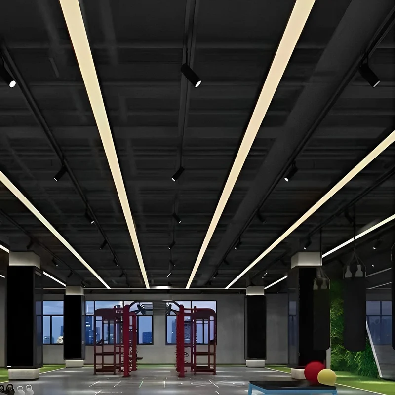 Inbouw LED Striplamp Zwart Aluminium Plafondverlichting Kantoor Winkel Horeca Modern Strak Design Sfeerverlichting | Sansoti