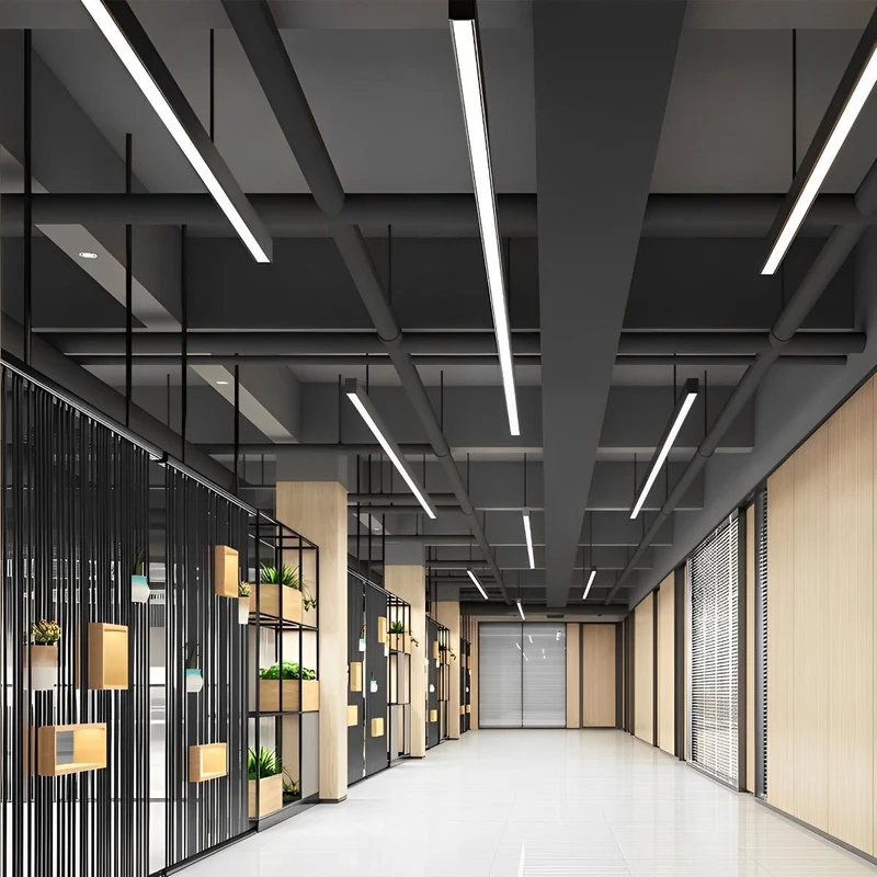 Inbouw LED Striplamp Zwart Aluminium Plafondverlichting Kantoor Winkel Horeca Modern Strak Design Sfeerverlichting | Sansoti