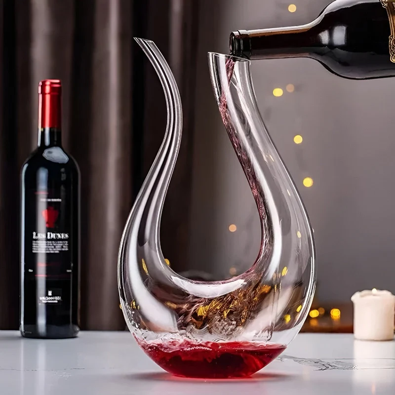Wijnkaraf Met Beluchter 1500ml Kristalglas Handgeblazen | Sansoti