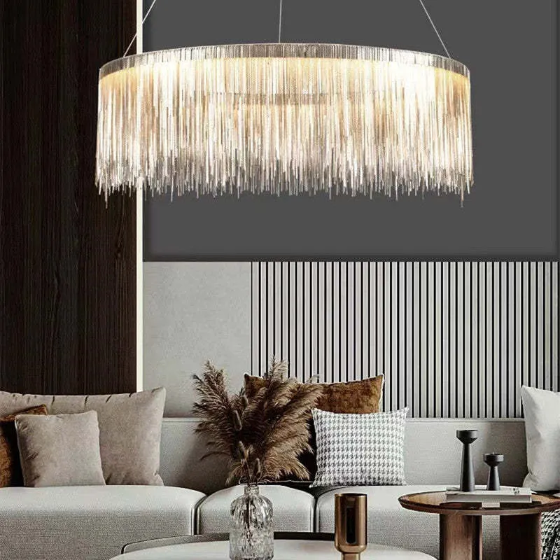 Hanglamp Ketting met LED Tassel Design Metaal Goud Zilver Roségoud voor Eetkamer Woonkamer Slaapkamer | Sansoti