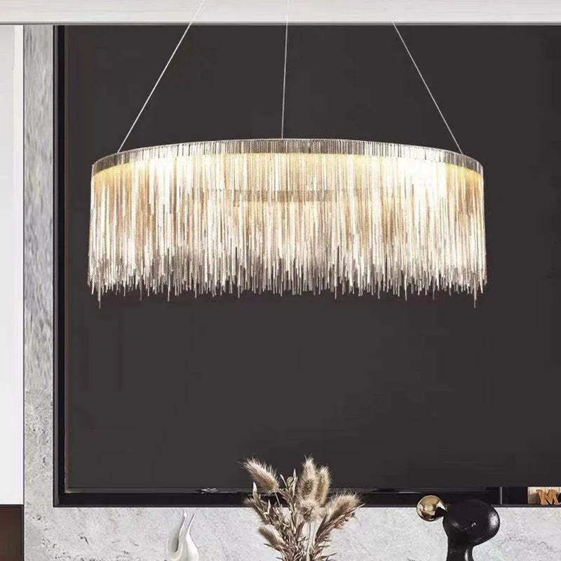 Hanglamp Ketting met LED Tassel Design Metaal Goud Zilver Roségoud voor Eetkamer Woonkamer Slaapkamer | Sansoti