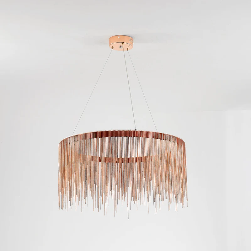 Hanglamp Ketting met LED Tassel Design Metaal Goud Zilver Roségoud voor Eetkamer Woonkamer Slaapkamer | Sansoti