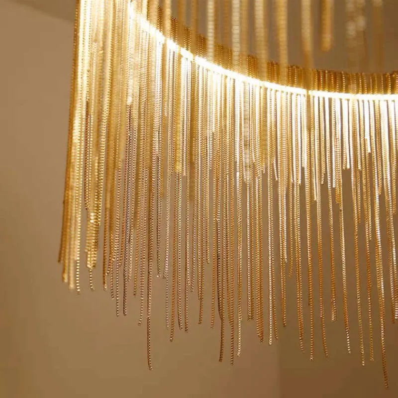 Hanglamp Ketting met LED Tassel Design Metaal Goud Zilver Roségoud voor Eetkamer Woonkamer Slaapkamer | Sansoti