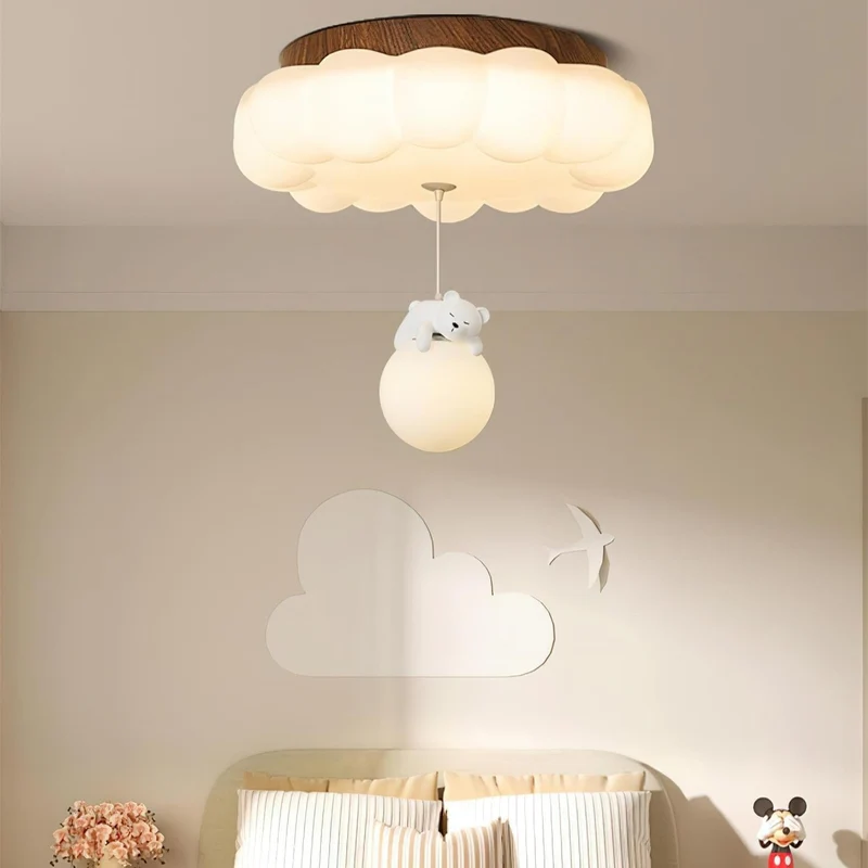 Plafondlamp Kinderkamer Beer Taart Wolk Acryl Warm Licht Inbouw Decoratief Hangende Knuffel Slaapkamer 5-10m² | Sansoti