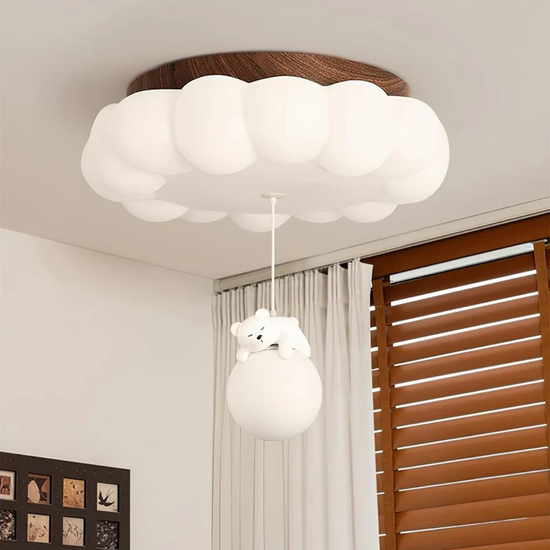 Plafondlamp Kinderkamer Beer Taart Wolk Acryl Warm Licht Inbouw Decoratief Hangende Knuffel Slaapkamer 5-10m² | Sansoti