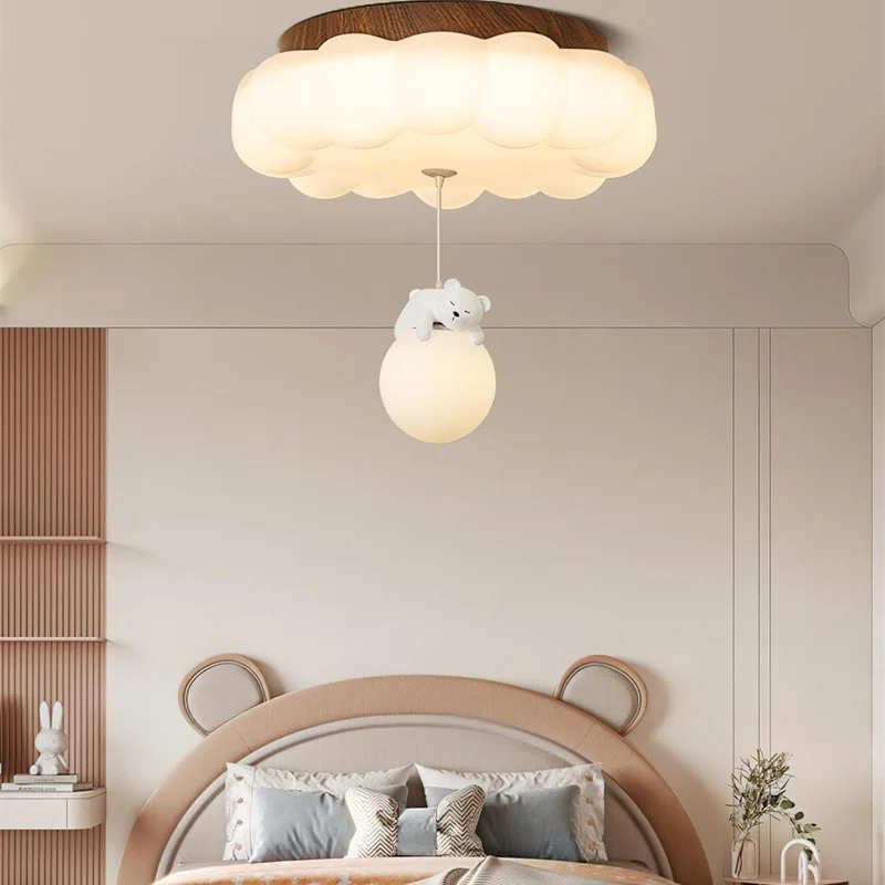 Plafondlamp Kinderkamer Beer Taart Wolk Acryl Warm Licht Inbouw Decoratief Hangende Knuffel Slaapkamer 5-10m² | Sansoti