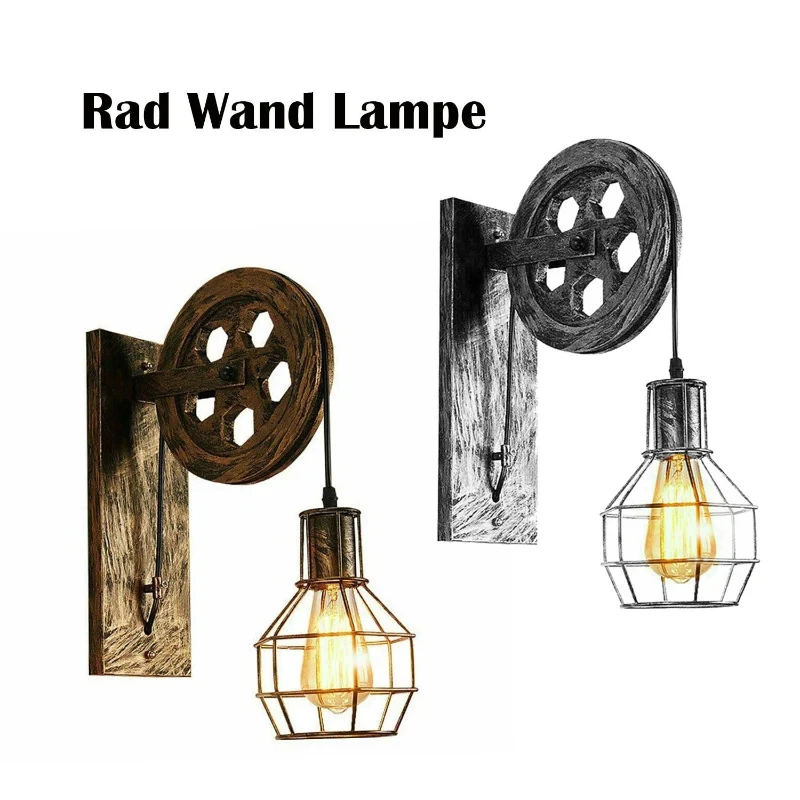 All Seasons Life Vintage Rad-Wandlampe Industrial Flur ~3662