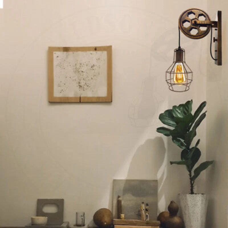 All Seasons Life Vintage Rad-Wandlampe Industrial Flur ~3662