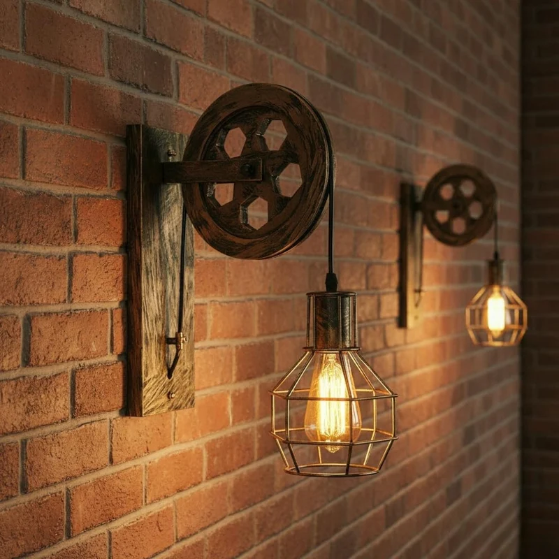 All Seasons Life Vintage Rad-Wandlampe Industrial Flur ~3662