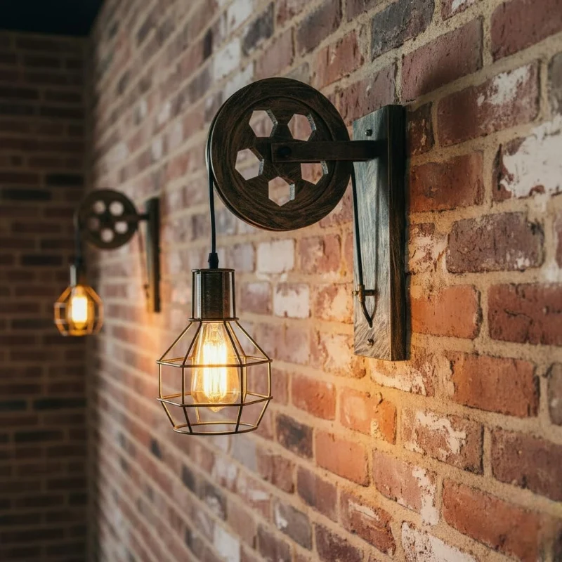 All Seasons Life Vintage Rad-Wandlampe Industrial Flur ~3662