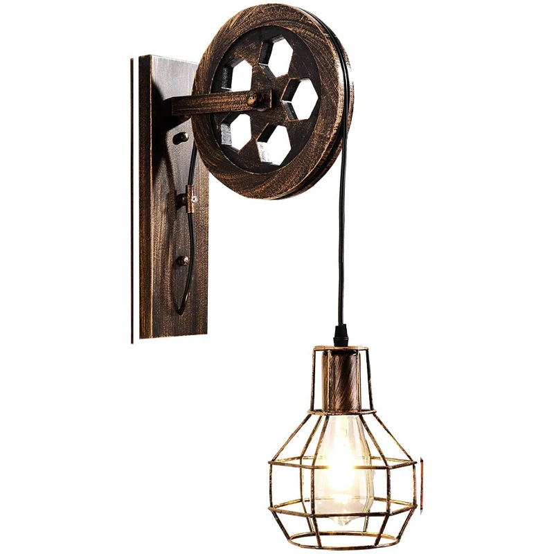 All Seasons Life Vintage Rad-Wandlampe Industrial Flur ~3662