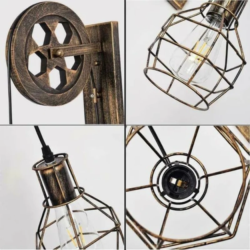 All Seasons Life Vintage Rad-Wandlampe Industrial Flur ~3662
