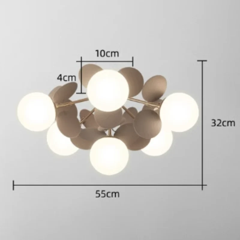 Bloementaklamp Plafond Meerkleurig Glas Metaal 4-15 Lichtpunten Natuurgeïnspireerd Design Woonkamer Eetkamer | Sansoti