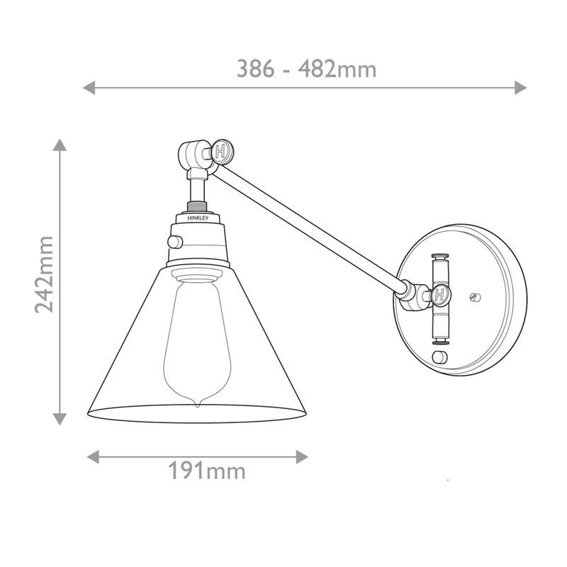 Wandleuchte Arti 1-flammig Messing Ø 19cm