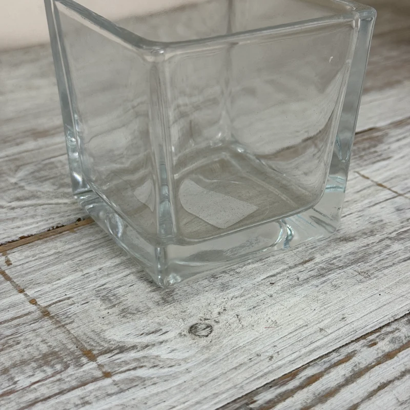 Teelichthalter Windlicht Glas M Quadratisch Würfel Klarglas Gebraucht
