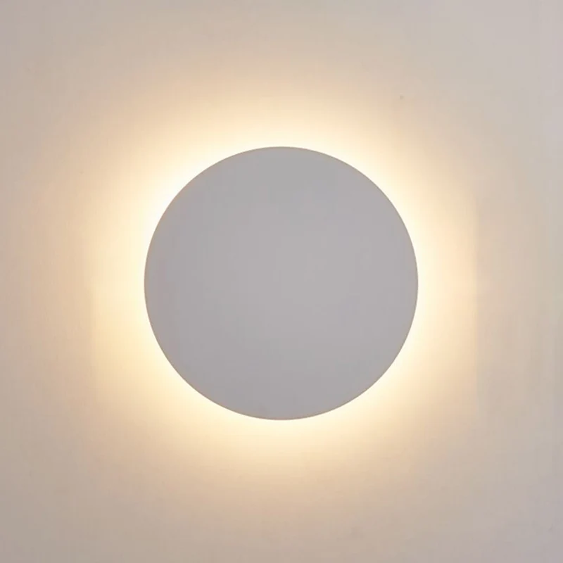 Ronde Metalen Wandlamp LED Moderne Stralen Zwart Wit Goud Slaapkamer Woonkamer Design Verlichting 20-50cm | Sansoti