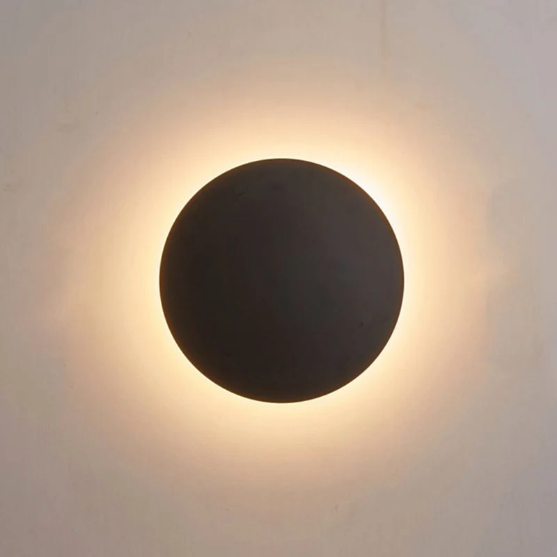 Ronde Metalen Wandlamp LED Moderne Stralen Zwart Wit Goud Slaapkamer Woonkamer Design Verlichting 20-50cm | Sansoti