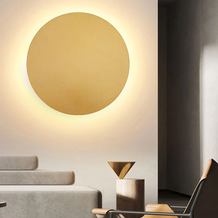 Ronde Metalen Wandlamp LED Moderne Stralen Zwart Wit Goud Slaapkamer Woonkamer Design Verlichting 20-50cm | Sansoti
