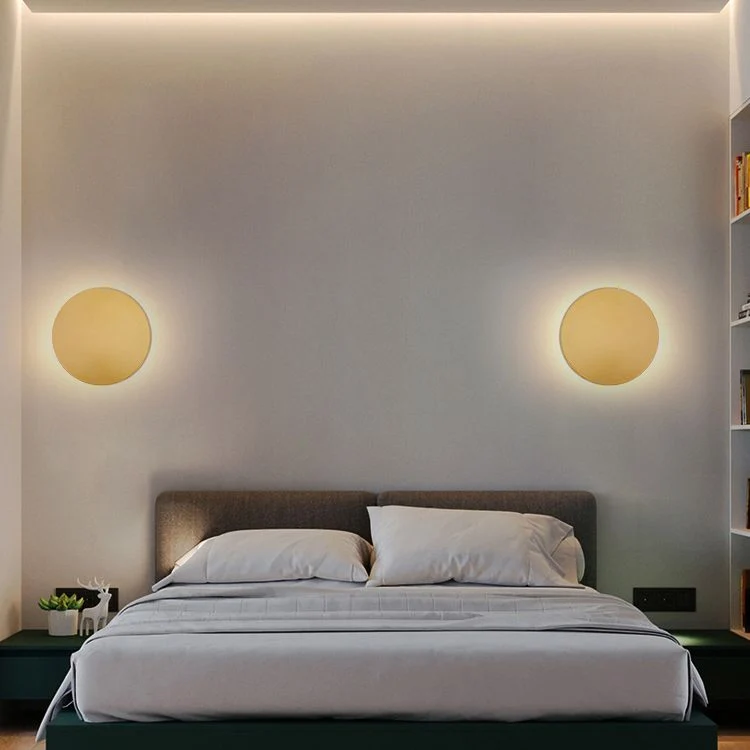 Ronde Metalen Wandlamp LED Moderne Stralen Zwart Wit Goud Slaapkamer Woonkamer Design Verlichting 20-50cm | Sansoti
