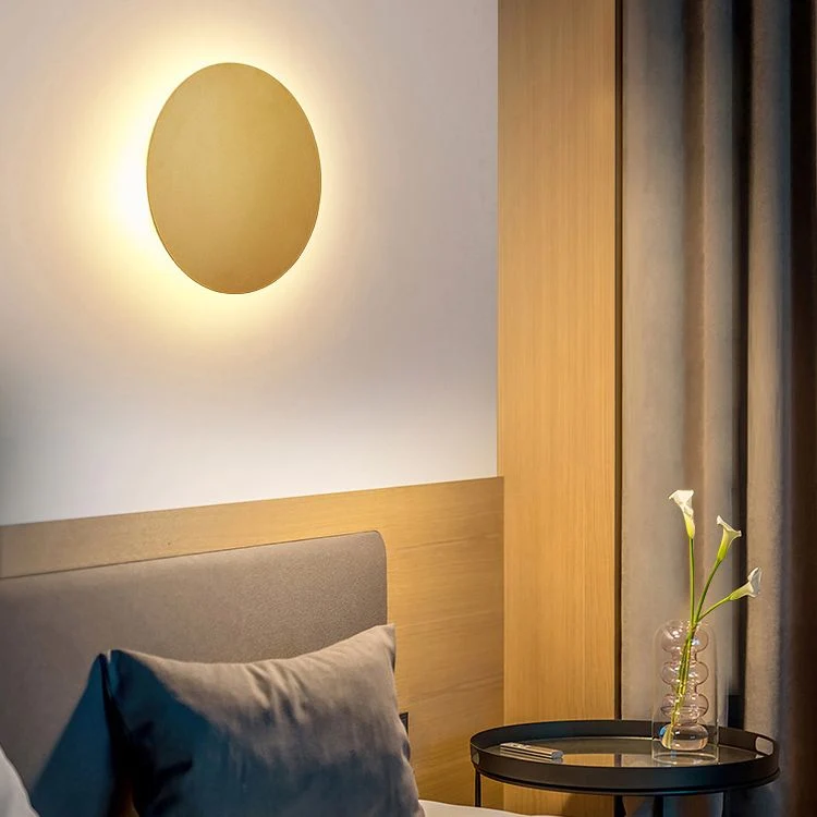 Ronde Metalen Wandlamp LED Moderne Stralen Zwart Wit Goud Slaapkamer Woonkamer Design Verlichting 20-50cm | Sansoti