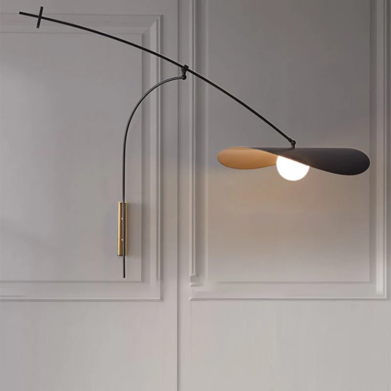 Wandlamp Boog Metaal Glas Zwart Goud Slaapkamer Woonkamer Ambient Verlichting Modern Industrieel Design | Sansoti