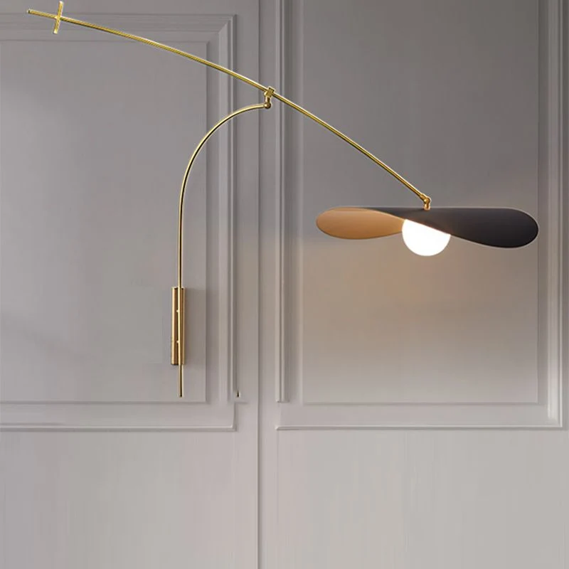 Wandlamp Boog Metaal Glas Zwart Goud Slaapkamer Woonkamer Ambient Verlichting Modern Industrieel Design | Sansoti