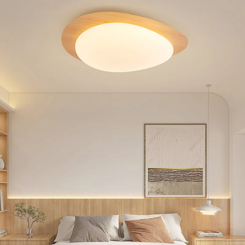 Plafondlamp Organisch Kiezeldesign Houtfinish LED Acrilaat Warm Licht Woonkamer Eetkamer Verlichting | Sansoti