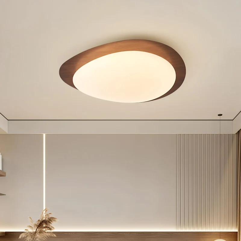 Plafondlamp Organisch Kiezeldesign Houtfinish LED Acrilaat Warm Licht Woonkamer Eetkamer Verlichting | Sansoti