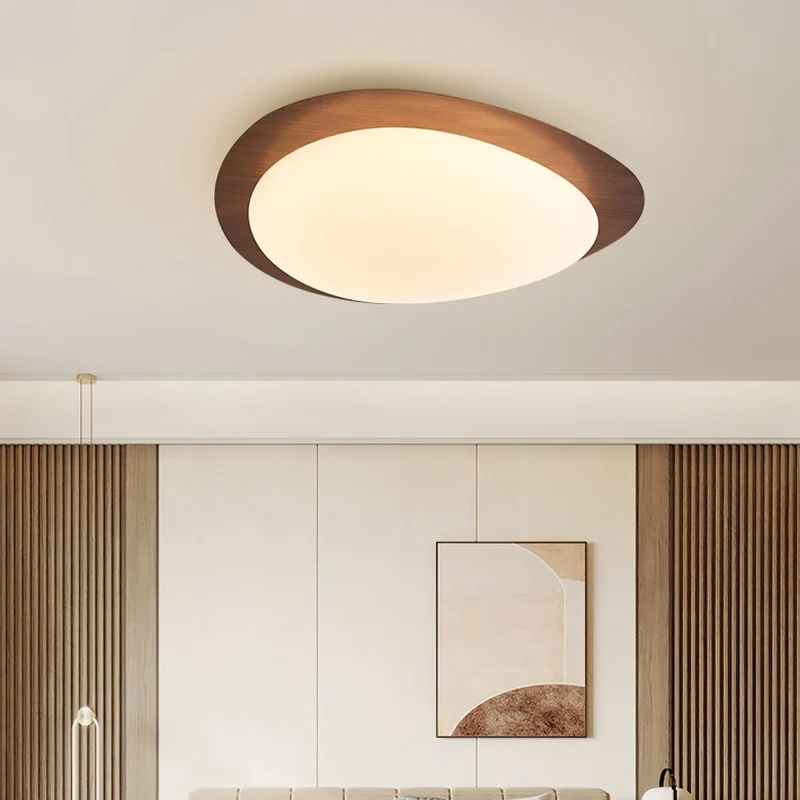 Plafondlamp Organisch Kiezeldesign Houtfinish LED Acrilaat Warm Licht Woonkamer Eetkamer Verlichting | Sansoti