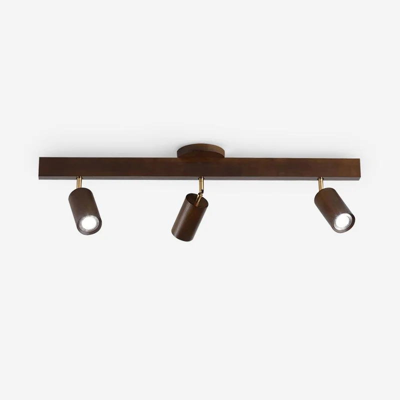 Plafondspot Rail Hout 2-5 Spots Verstelbaar Warm Licht Keuken Woonkamer Industrieel Design Spotlights | Sansoti