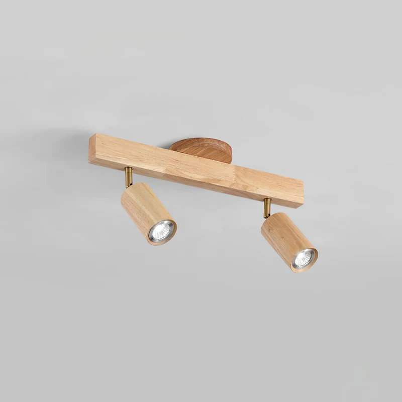 Plafondspot Rail Hout 2-5 Spots Verstelbaar Warm Licht Keuken Woonkamer Industrieel Design Spotlights | Sansoti